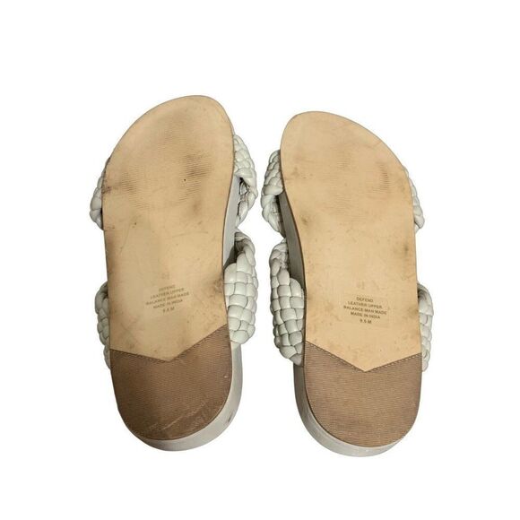 Charles David Defend Solid light Gray Woven Slides Sandals Genuine Leather 9.5 - Picture 4 of 4